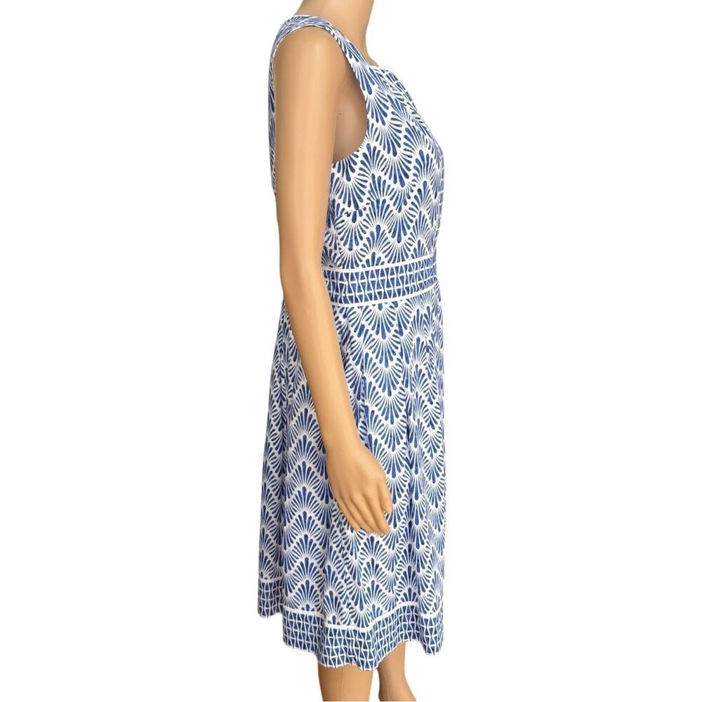 Talbots cotton Geo Mixed-Print fit and flare dress size 10P - Picture 3 of 9